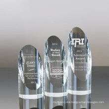 Award K9 Clear Laser Engraved Obelisk Plaque and Shield Crown Crystal Block Obelisk Trophy